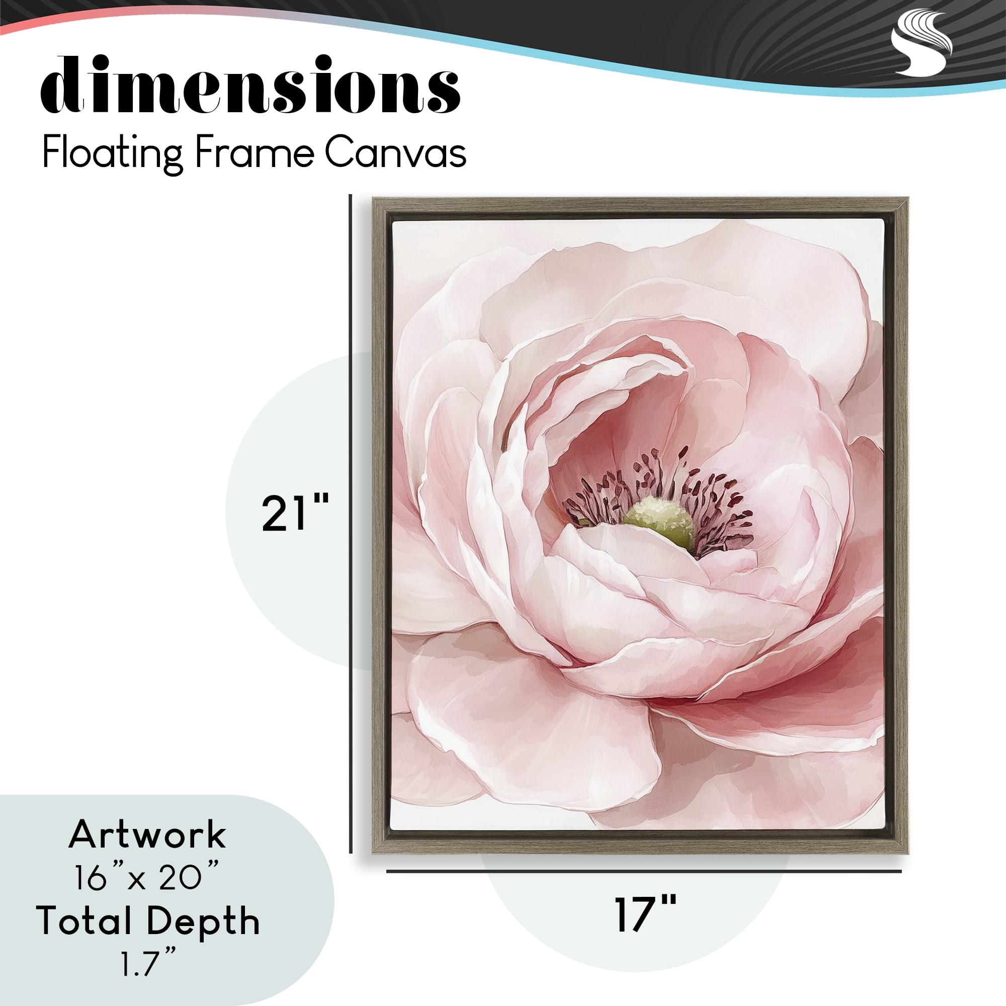 Fresh Rosy Close Up Petals Brown Framed Floater Canvas Wall Art, design by Christine Simpson Art