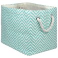 thumbnail image 1 of DII Bac de Rangement Pliable en Papier Tissé Chevron Grand Rectangle, Aqua, 1 of 6