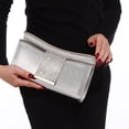 thumbnail image 6 of Elegant Silver Evening Clutch with Crystal Embellishment - Perfect for Weddings, Parties, and Formal Events, 6 of 13