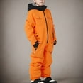 thumbnail image 5 of Xfvqtps One Piece Snowsuits Snowboarding Suit Hooded Multiple Pockets Zipper Waterproof Windproof Outdoor Winter Ski Suits Jumpsuits Orange, 5 of 7