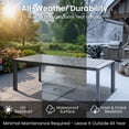 thumbnail image 4 of Crestlive Products 70" Aluminum Patio Dining Table for 8 Persons, All-Weather Large Furniture, Gray, 4 of 9