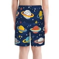 thumbnail image 3 of Cauagu Planets and Stars Print Swim Trunks for Men,Youth Boys Swim Shorts Compression Liner Beach Shorts Boys' Swimming Shorts 7-20 Years Bathing Suit-Large, 3 of 7