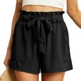 thumbnail image 3 of Women's Summer Shorts Suit Casual Loose Fit Lightweight Comfortable Outfit with Pockets Adjustable Tie Knot Stylish, 3 of 6