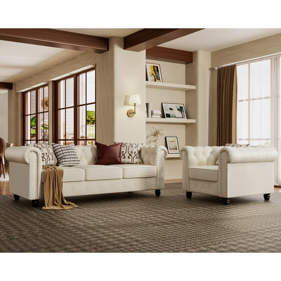 Morden Fort Living Room Furniture Sets,Upholstered Sofa & Chair 2 Pieces