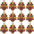 thumbnail image 1 of 1 caja de 30 dijes de pavo para el Día de Acción de Gracias, con temática de animales, de aleación de esmalte, de colores variados, para fiestas, bonitos y pequeños., 1 of 5