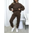 thumbnail image 4 of Solid Two-piece Set Long Sleeve Tops & Drawstring Jogger Pants Women's Clothing, 4 of 8