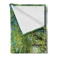thumbnail image 2 of Forest Soft Flannel Fleece Throw Blanket, Evergreen Back Nature Area Mother Earth Lime Trunk Mangrove Flora Willow Photography, Cozy Plush for Indoor and Outdoor Use, 50" x 60", Green, by Ambesonne, 2 of 5