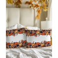 thumbnail image 2 of Decorative Throw Pillow Covers 12x20 Inch Set of 2 Orange Pumpkin Fall Decor Pillow Cases for Couch, Rugby Maple Leaves Cushion Case for Living Room Bedroom Bed Car Chair, 2 of 9