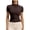 Brown, variant on Workout Jackets for Women Lightweight Zip Up Slim Fit Athletic Jacket Short Sleeve Stand Collar Crop Running Jackets Solid Color Yoga Sportwear Navy S