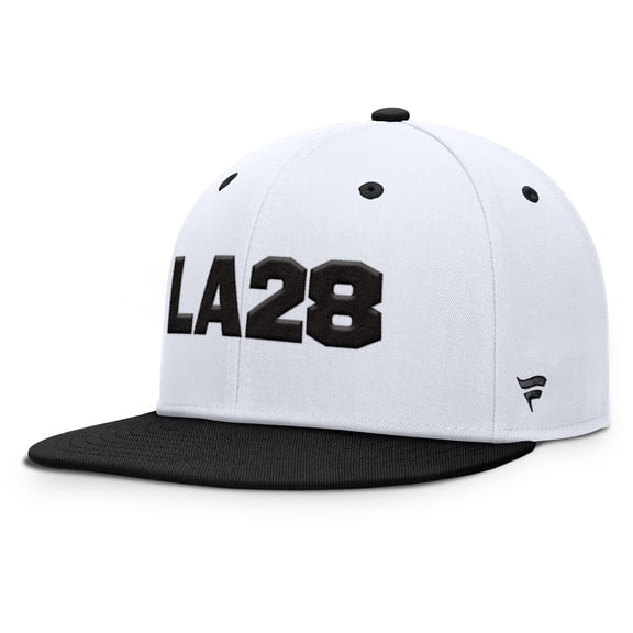 Men's Fanatics White/Black LA28 Summer Olympics Balance Fitted Hat