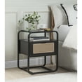 thumbnail image 2 of Tempered Glass Top Accent Table / Nightstand with Spacious Drawer, 2 of 3