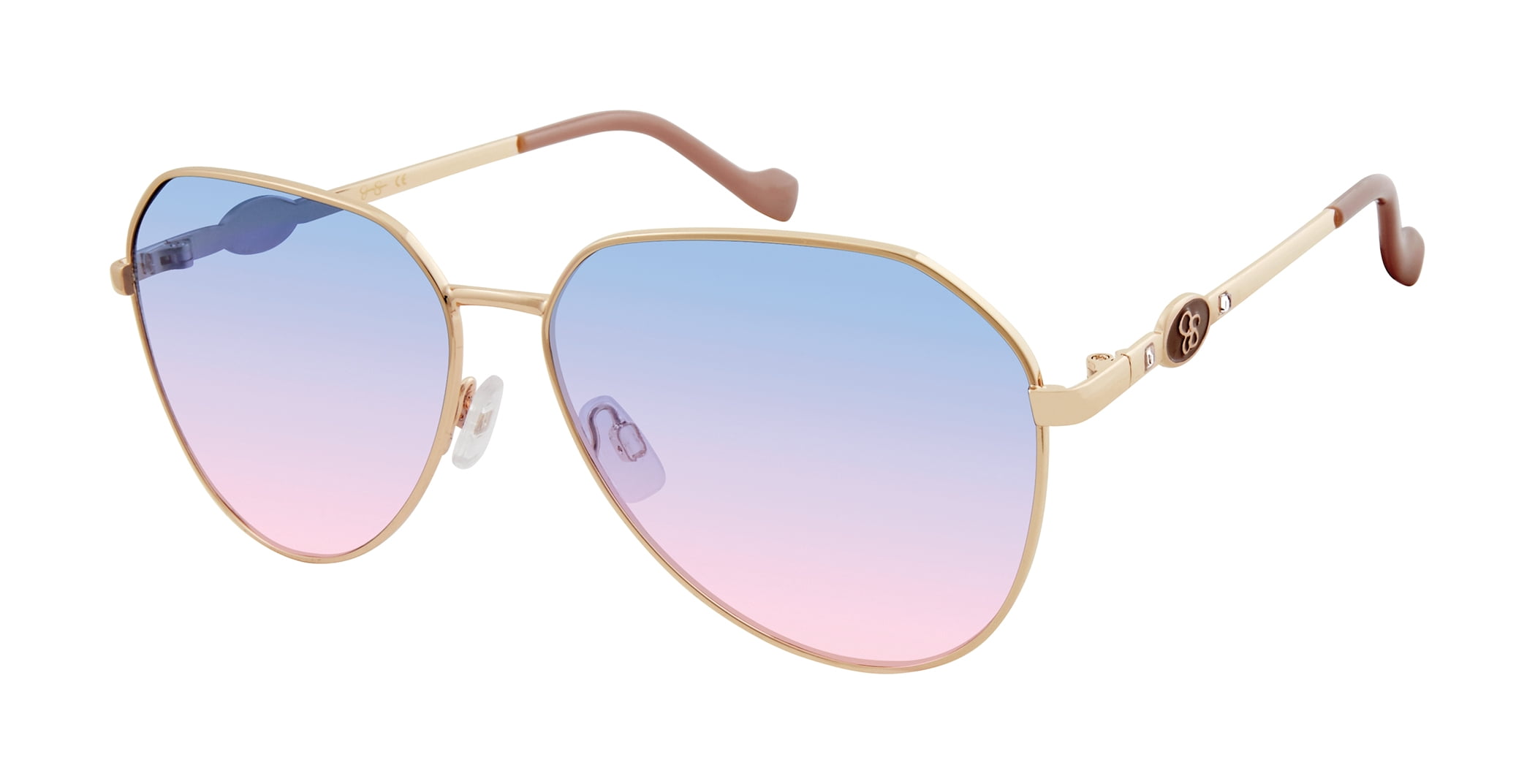 Metal Geometric Aviator Sunglasses 