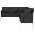 thumbnail image 5 of vidaXL L-shaped Patio Sofa with Cushions Outdoor Conversation Poly Rattan, 5 of 14