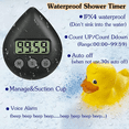 thumbnail image 2 of Silent Non-Ticking Battery Operated Shower Timer, Waterproof Digital Small Size Cute Timer Black, 2 of 3