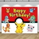 thumbnail image 3 of Telones de fondo para fiesta de Pokémon rojos, fondo para fiesta de primer cumpleaños de niño, Ash Ketchum, Pocket Monster, estudio fotográfico, pancarta, accesorios de decoración, 3 of 4
