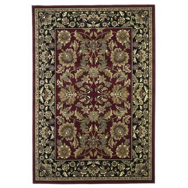 5'3" x 7'7" Polypropelene Red/Black Area Rug