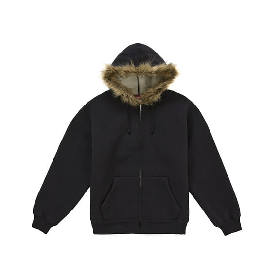Supreme Men's Faux Fur Zip Up Hooded Sweatshirt Black, from StockX