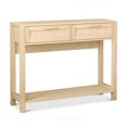 FENG20 Console Table with Rattan Drawers 39" Sofa Table with Storage