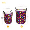 thumbnail image 3 of Balery Colorful Hearts Cesta de ropa redonda con asas, impermeable, independiente, para ropa, juguetes, dormitorio y familia-Medium, 3 of 6