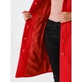 thumbnail image 5 of INSPIRE CHIC Women's Notched Lapel Single Breasted Outwear Work Long Winter Coat XS Red, 5 of 6