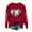 Red, variant on GEWSEY Baseball Mom Sweatshirt For Women Heart Printed Crewneck Long Sleeve 2025 Pullover Tops (Red, XXL)