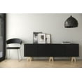 thumbnail image 4 of Nexera Runway TV Stand with 4 doors for TVs up to 80 in., Black and Birch, 4 of 6