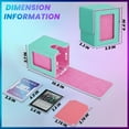 thumbnail image 2 of shiyou-Card Deck Box with MTG Commander Display, Patented Design Card Deck Case Holds 100+ Double-Sleeved Cards, PU Leather Cards Storage Box For TCG with 2 Dividers, 1 Toploader (Turquoise&Pink), 2 of 4