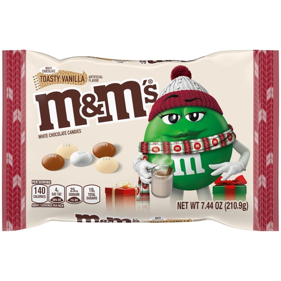 M&M's White Chocolate Toasty Vanilla Christmas Candy - 7.44 oz Bag