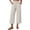 AH08_Beige, variant on Womens Cotton Linen Wide Leg Pants Casual Zipper Front Summer Cropped Trousers Dressy Pants with Pockets Dark Blue S