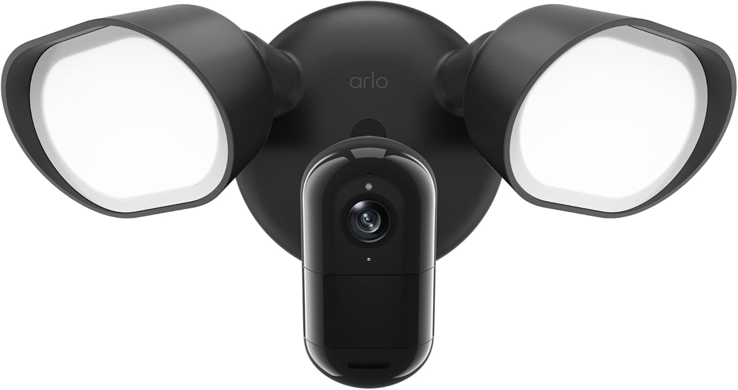 Arlo FLW2001B-100NAR Wired Floodlight Security Camera, Black
