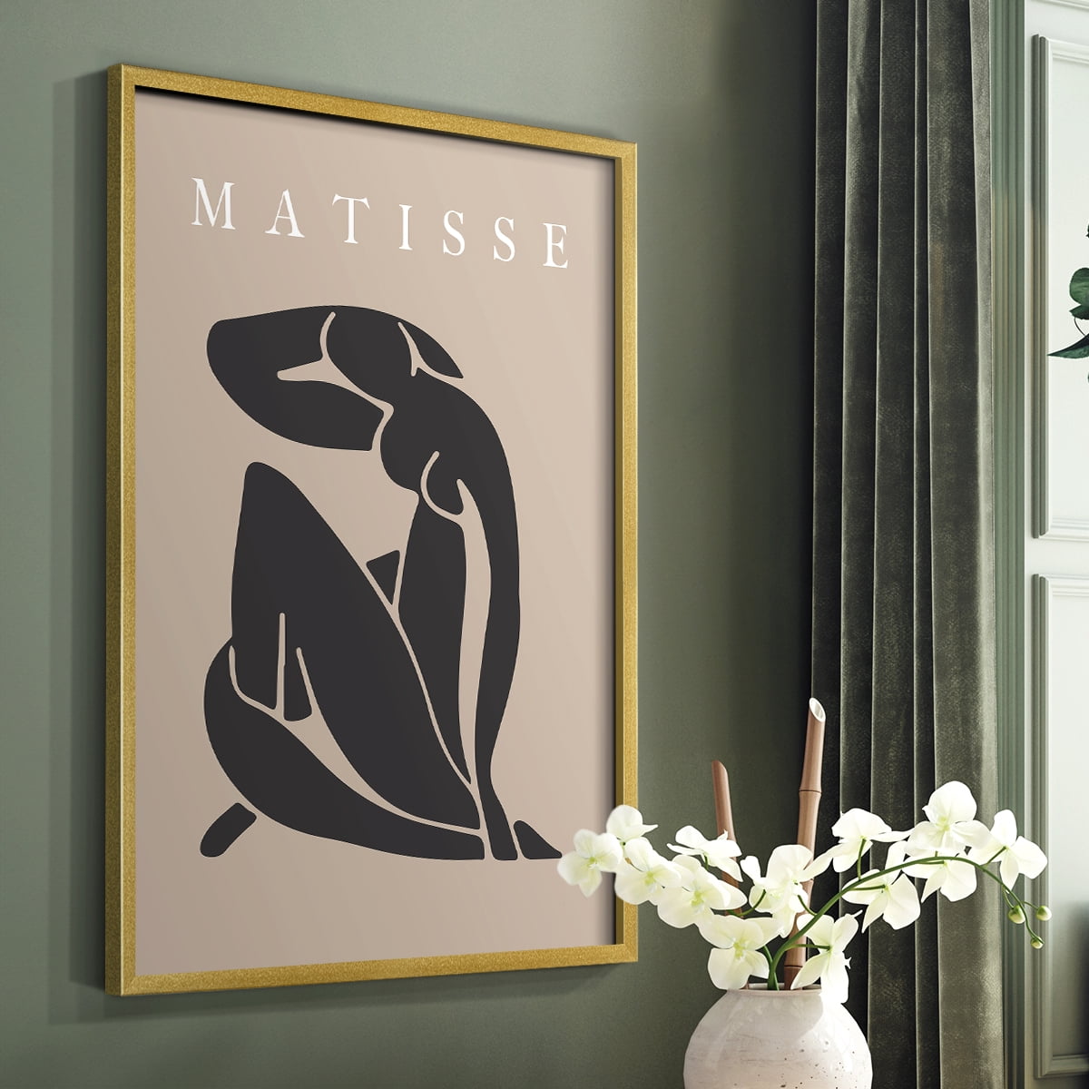 Matisse CCCLXXVIII in Gold Solid Wood 16 x 20 Framed Print