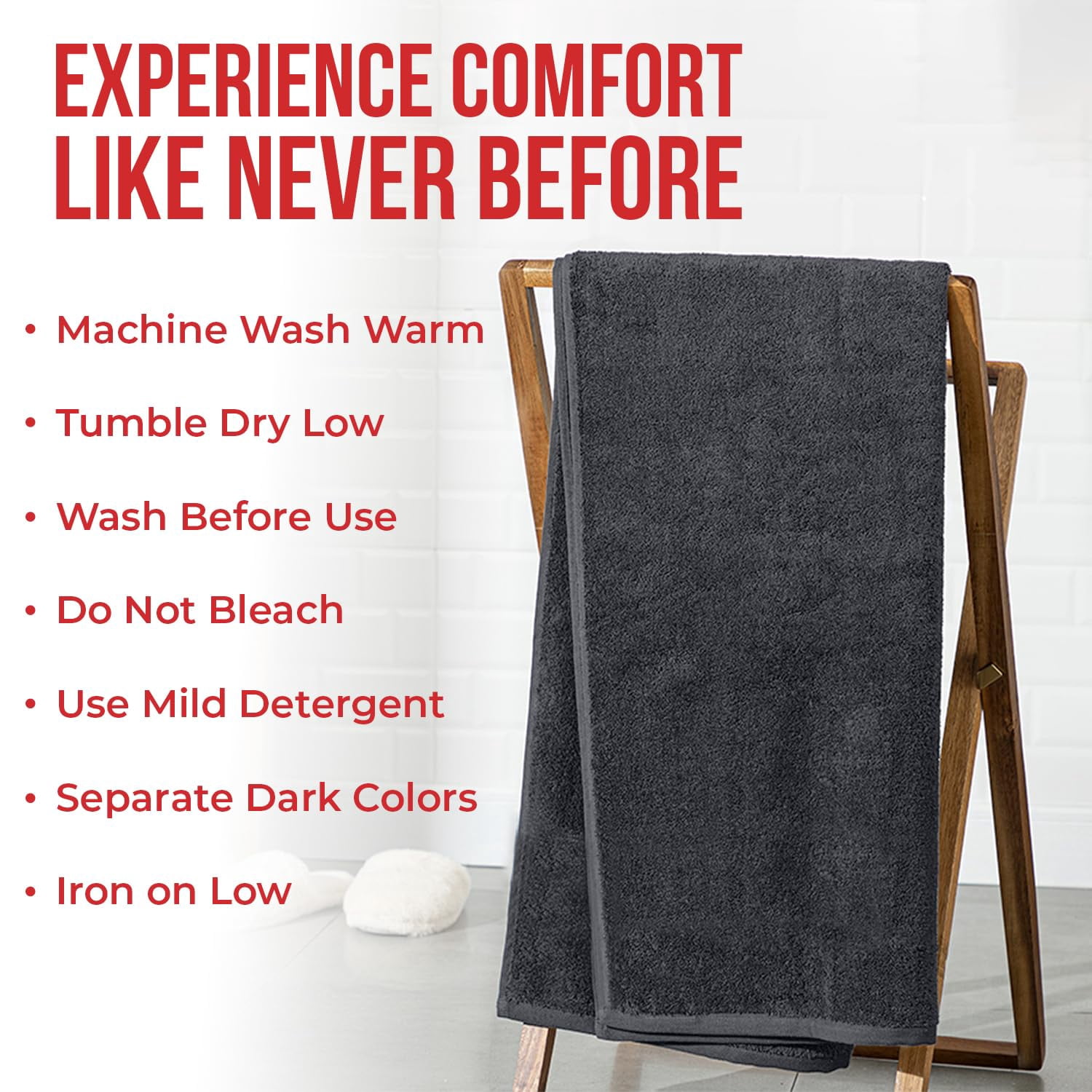 RIVERSIDE Oversized Bath Sheet 1 Pack 40x80 Soft Cotton Absorbent Towel 600 GSM - Charcoal