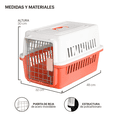 thumbnail image 4 of Jaula Transportadora Mascotas Rectangular Malubero Rosa Blanco, 4 of 5