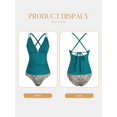 thumbnail image 6 of Womens Tankini Swimsuits Smocked 2 Piece Bathing Suits Modest Tie Back Swimwear, 6 of 14