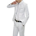 thumbnail image 2 of Yartina Men's Classic Slim Fit Business Tuxedo Outfits Notched Lapel Blazer Vest Trouser Wedding White S, 2 of 4