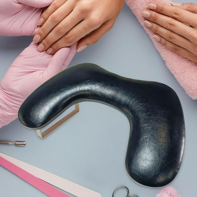 Reposabrazos para Manicura Yinane Cojín para Uñas Negro con Pierna Blanca