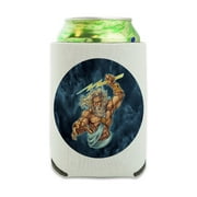 Zeus Greek God Mythology Lightning Can Cooler - Drink Sleeve Hugger Collapsible Insulator - Beverage Insulated Holder
