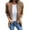 Caramel, variant on Women Suit Coat - Lapel Long Sleeve Leopard Print Cuffs Suit Jacket Solid Color Loose Fit Open Front Casual Business