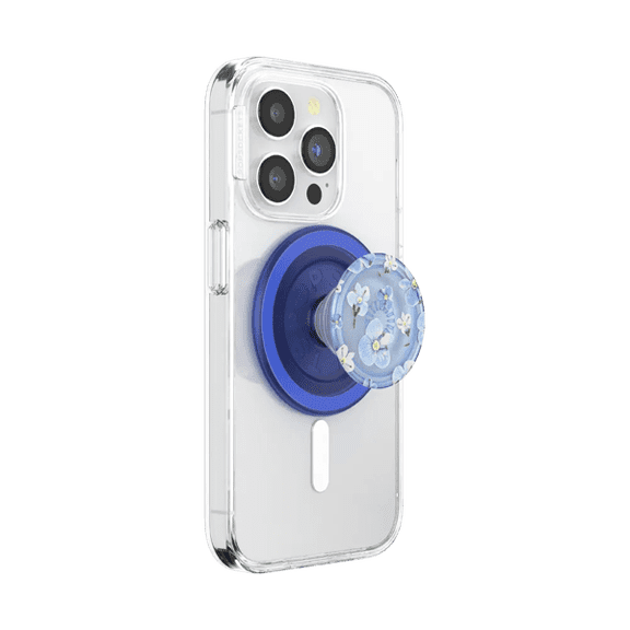 PopSockets Phone Grip for MagSafe, Magnetic Holder, Phone Stand, Light Blue - Blue Fields