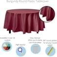 thumbnail image 2 of Set of 6 Round Plastic Table Covers for Birthdays, Parties, Picnics, or any fun event (84 Inches - Burgundy), 2 of 5