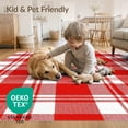 thumbnail image 4 of ODIKA 9'x12' Washable Area Rug Red White Buffalo Check Classic Design Large Scale Tartan Grid for Festive Christmas for Great Room, Indoor Concept, Living Low Pile, Flatwoven, 4 of 7