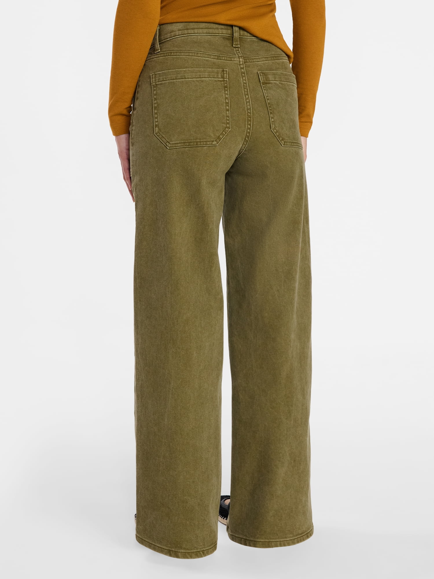 Time and Tru Women's Wide Leg Utility Trousers, 31" Inseam, Sizes 0-20