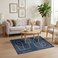 thumbnail image 3 of ODIKA 4'x6' Navy Blue Abstract Line Washable Area Rug Modern Geometric With Flowing Lines And Artistic Flair for Bedroom, Reading Nook, Pet Friendly & Non-Shedding, 3 of 7