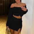 thumbnail image 2 of Conjuntos de falda corta de punto para mujer Estilo Y2K Traje de vacaciones sin espalda con ombligo expuesto FLhrweasw Nuevo, 2 of 9