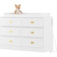 thumbnail image 2 of Royalbelle Commode Blanche pour Chambre avec 6 Tiroirs, Table à Langer avec Prises de Courant, 2 of 9