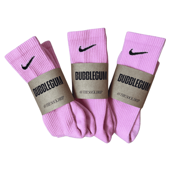Bubblegum Pink Pack Nike Crew Socks Dri Fit, Unisex Adult Large, 3 - Pack