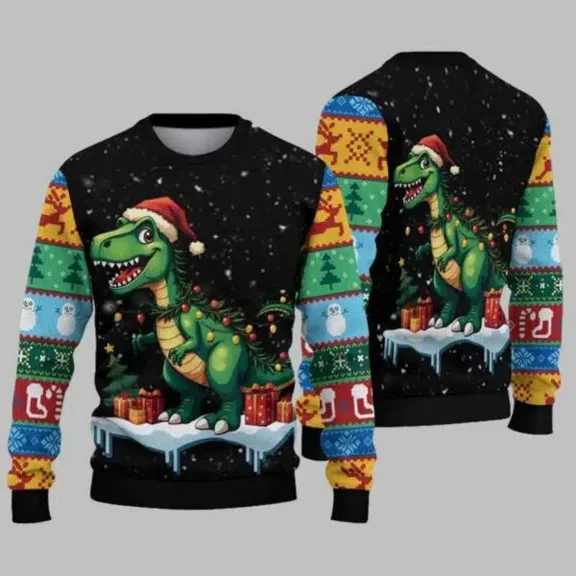 Dinosaur 3D Christmas Sweater