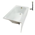 thumbnail image 5 of Streamline NAL-5260-PBR 60 in. x 30 in. Acrylic Right-Hand Drain Alcove Bathtub in Glossy White With External Drain in Polished Brass, 5 of 10