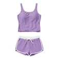 thumbnail image 3 of qucoqpe Tankini Swimsuits for Women Solid Color Two Piece Modest Bathing Suits Summer Sporty Blouson Swimwear with Boyshorts, 3 of 6