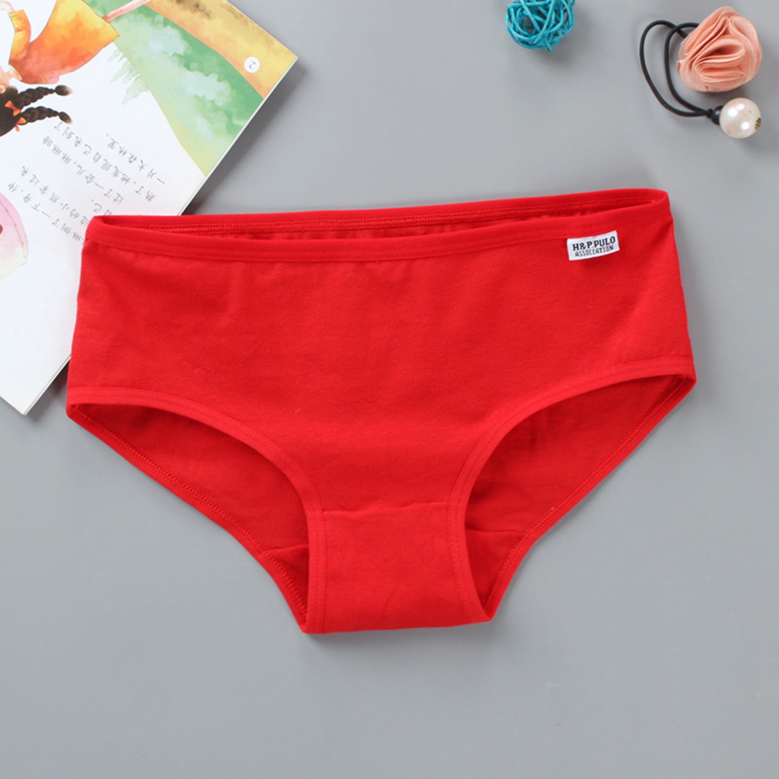 Vikakiooze 2022 Girls' underwear Pure Cotton Briefs Solid Low, Rise ...